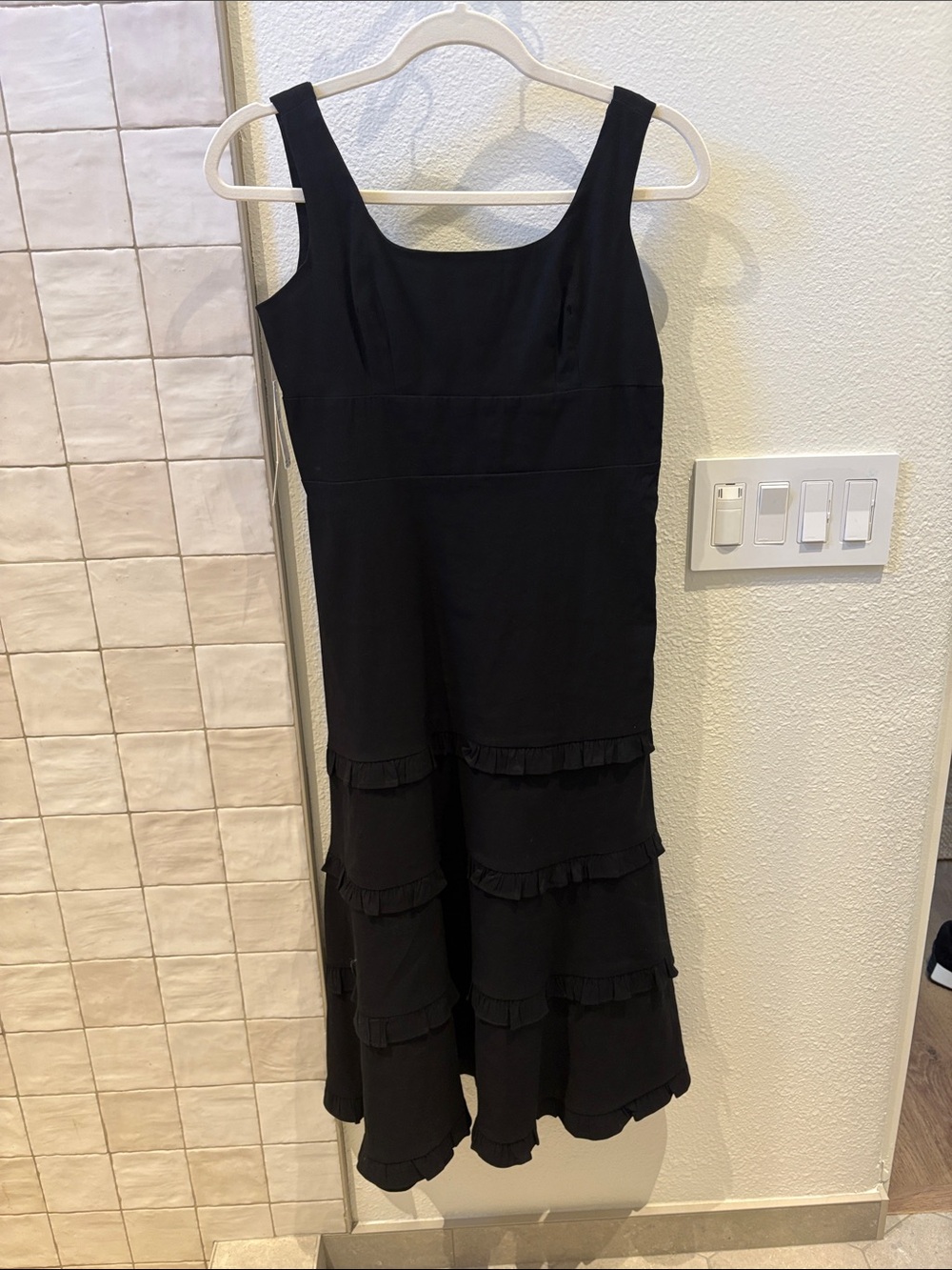 QUICKSALE (48hr only) Anthropologie Black Sleeveless Tiered Midi Dress